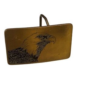 Vintage Brass Eagle Belt Buckle Rectangular Design 2.5" X 1.5"